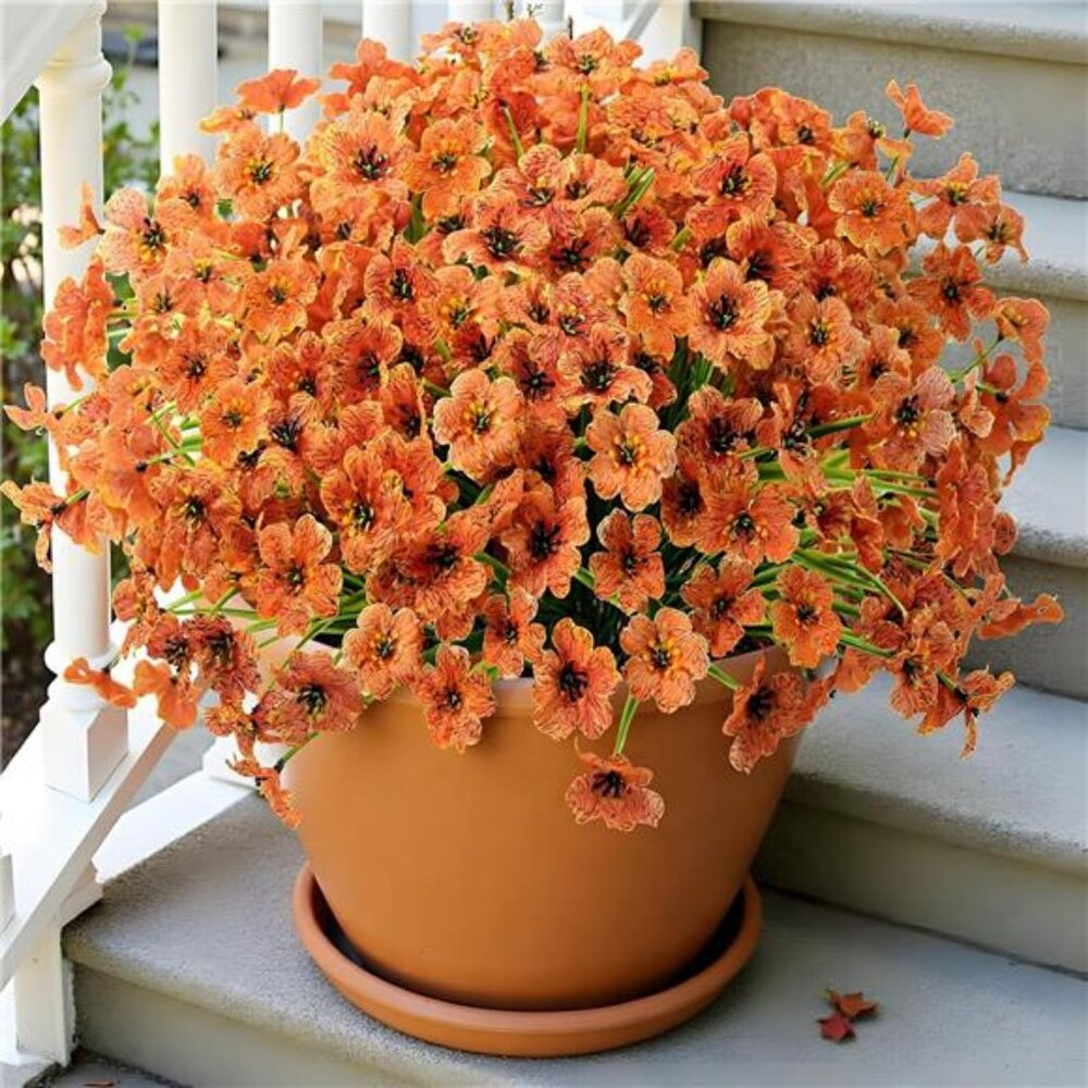 16 Bundles Artificial Fall Flowers No Fade Faux Autumn Plants, Fake